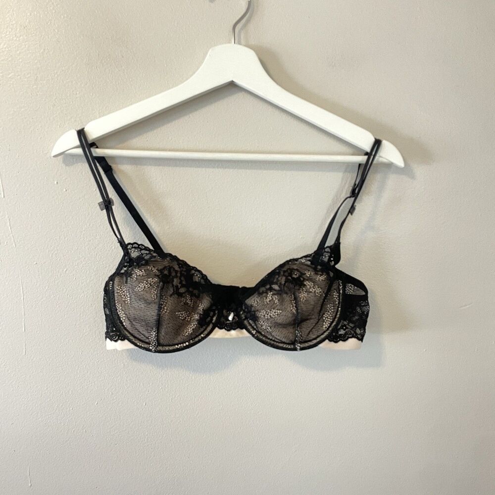 Jezebel Lace Demi Bra Sz 36B Y2K
